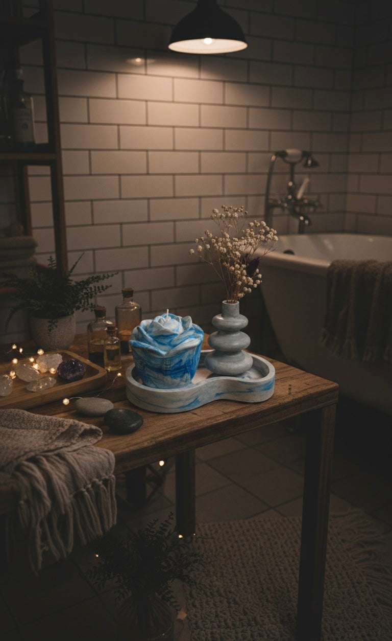 Gül Model Kapaklı Dekoratif Aromaterapi Mum