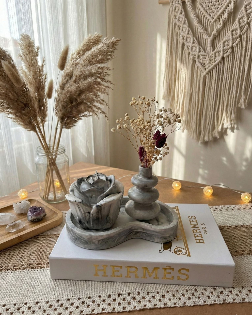Gül Model Kapaklı Dekoratif Aromaterapi Mum