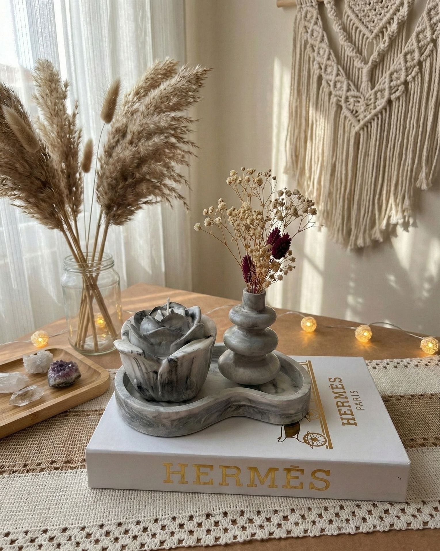 Gül Model Kapaklı Dekoratif Aromaterapi Mum