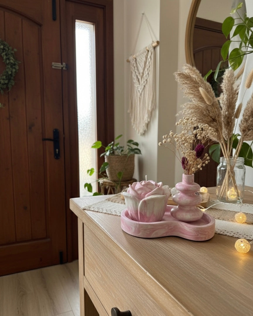Gül Model Kapaklı Dekoratif Aromaterapi Mum